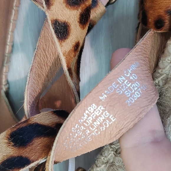 NEW Madewell The Malia Espadrille Leopard Calf Hair Sandals shoes sz 10M - Picture 16 of 16